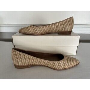 Treasure & Bond KYLEE Tan Woven Raffia Flat Shoes Women’s Size 8.5 M